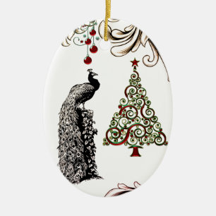 Décoration En Céramique Paon personnalisé et Noël