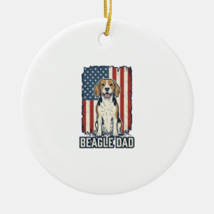 Décoration En Céramique Papa Beagle Patriotique Dessin De Chien De Gravure