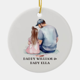 Décoration En Céramique Papa et fille personnalisés (8)