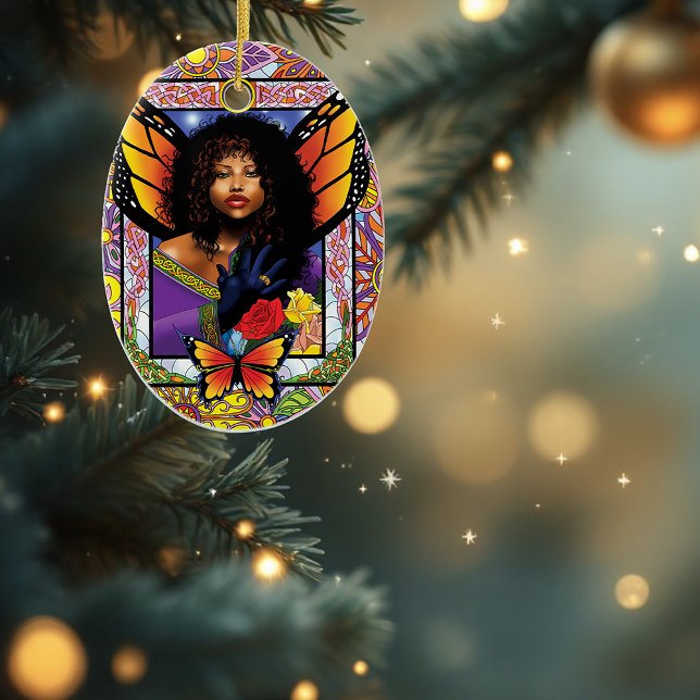 Décoration En Céramique Papillon monarque Fée Purple Floral (Créateur téléchargé)