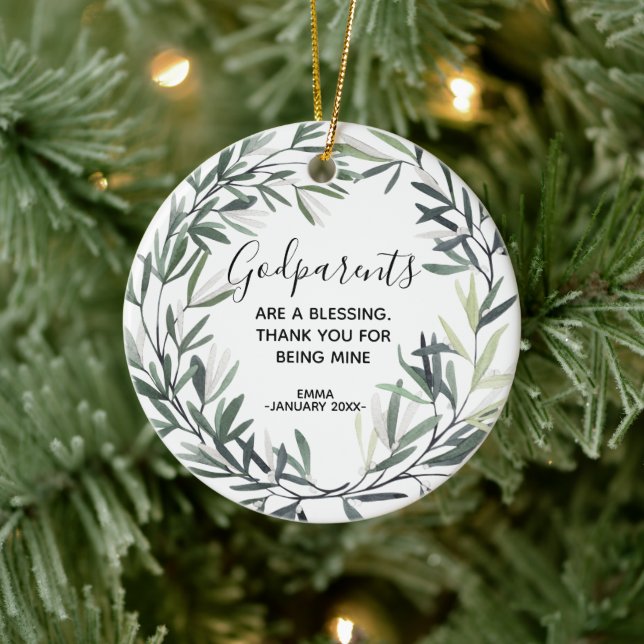 Décoration En Céramique Parents de Noël personnalisés (Arbre)