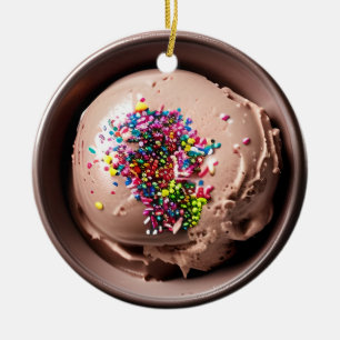 Décoration En Céramique Parsemé d'amour Crème glacée au chocolat Christm