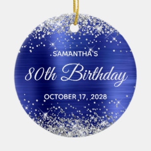 Décoration En Céramique Parties scintillant Argent Sapphire Foil 80e anniv