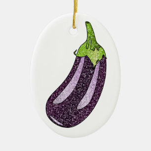 Décoration En Céramique Parties scintillant Eggplant