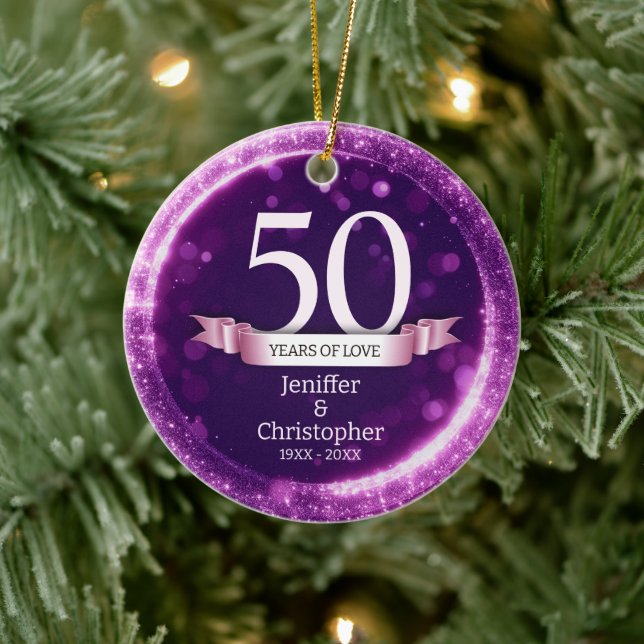 Décoration En Céramique Parties scintillant violette Modifier l'année Anni (Arbre)