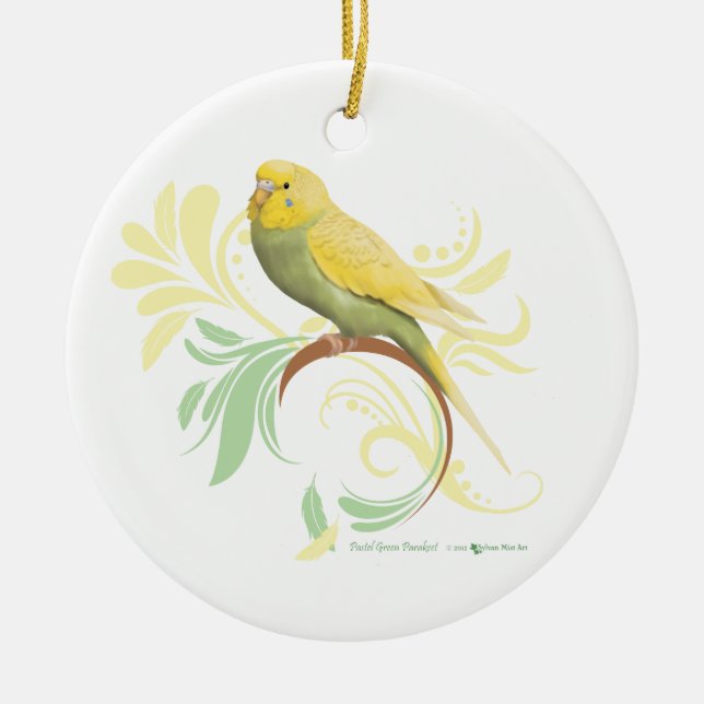 Décoration En Céramique Pastel Green Parakeet (Devant)
