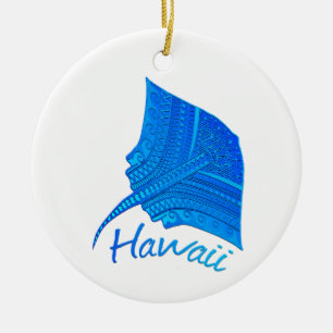 Décoration En Céramique Pastenague hawaïenne tribale