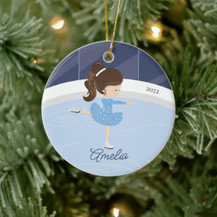 Décoration En Céramique Patinage sur glace fille en céramique ratée orneme