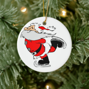Décoration En Céramique Patinage sur glace Père Noël