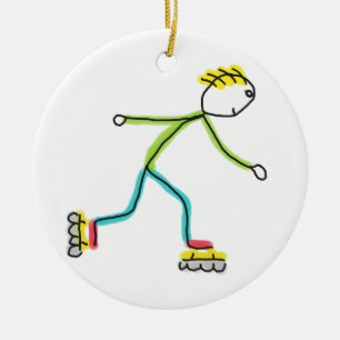Décoration En Céramique Patineur en ligne Stickman