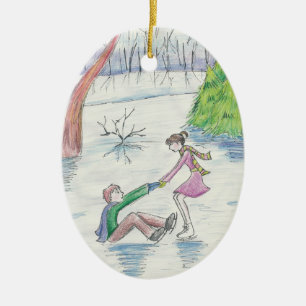 Décoration En Céramique Patineurs de glace