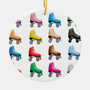 Décoration En Céramique Patins à roulettes Motifs colorés Rollerskates