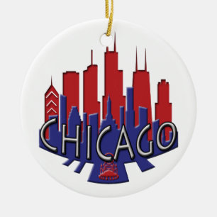 Décoration En Céramique Patriote de newwave d'horizon de Chicago