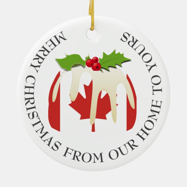 Décoration En Céramique Patriotique | Pudding de Noël avec | DRAG CANADA (Dos)