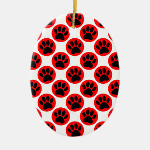 Décoration En Céramique Patrouilles De Chien Noir En Pois Rouge