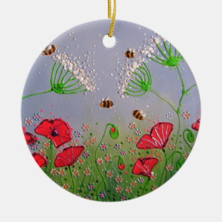 Décoration En Céramique Pavots et abeilles