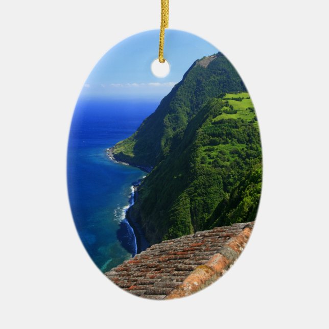 Décoration En Céramique Paysage côtier aux Açores (Devant)