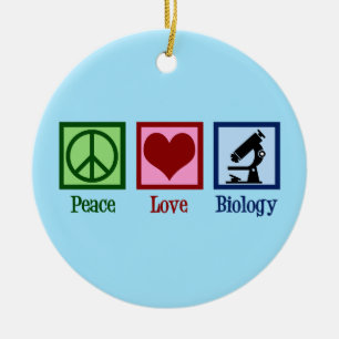 Décoration En Céramique Peace Love Biology