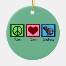 Décoration En Céramique Peace Love Capybaras