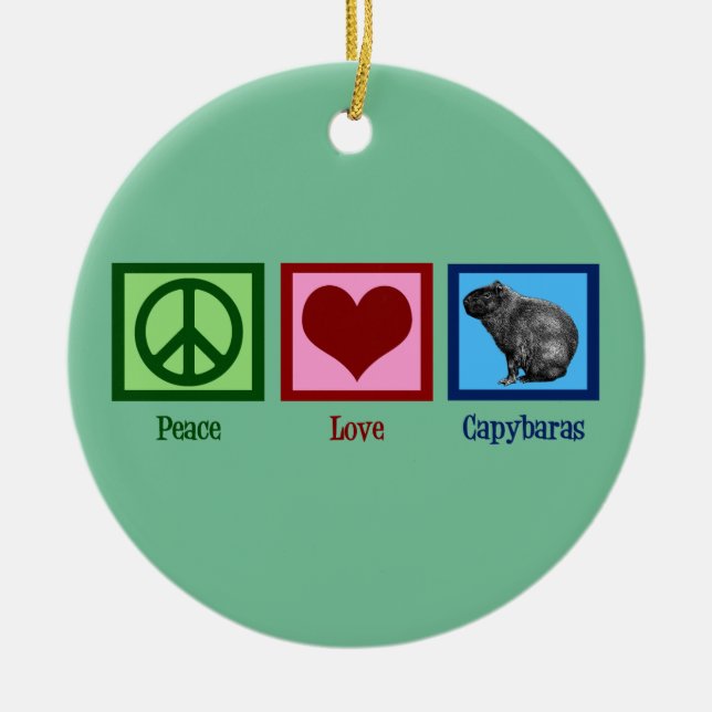 Décoration En Céramique Peace Love Capybaras (Devant)