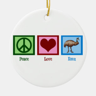 Décoration En Céramique Peace Love Emu