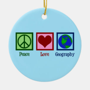 Décoration En Céramique Peace Love Géographie