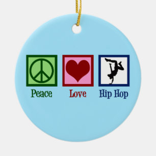 Décoration En Céramique Peace Love Hip Hop