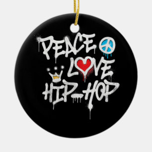Décoration En Céramique Peace Love Hip hop Dancing