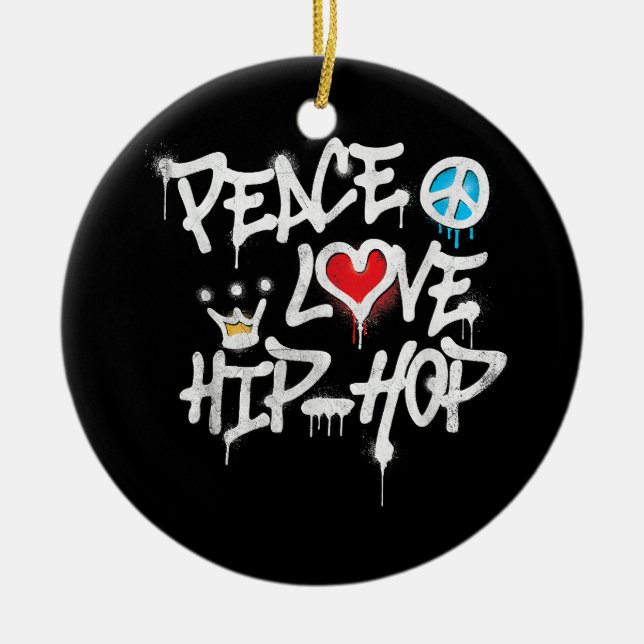 Décoration En Céramique Peace Love Hip hop Dancing (Devant)