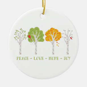 Décoration En Céramique Peace Love Hope Joy