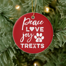 Décoration En Céramique Peace Love Joy Traite Amoureux des chiens Photo Fu