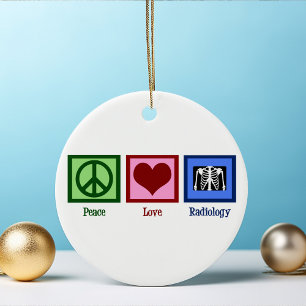 Décoration En Céramique Peace Love Radiologie Jolie radiologue Noël