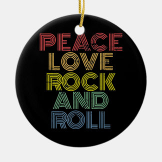 Décoration En Céramique Peace Love Rock Et Roll