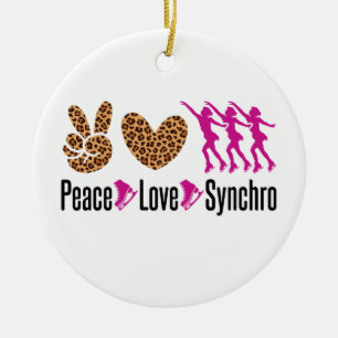 Décoration En Céramique Peace Love Synchro patinage synchronisé