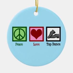 Décoration En Céramique Peace Love Tap Danser Noël