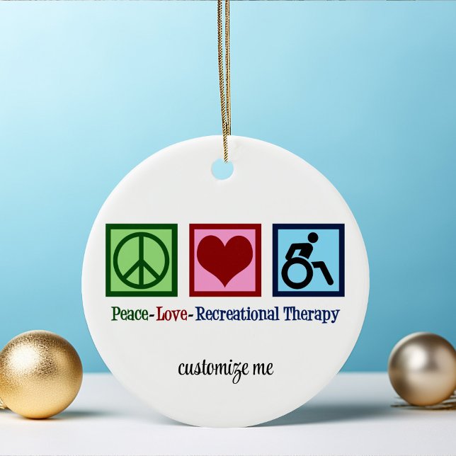 Décoration En Céramique Peace Love Thérapie récréative Custom Christmas (Créateur téléchargé)
