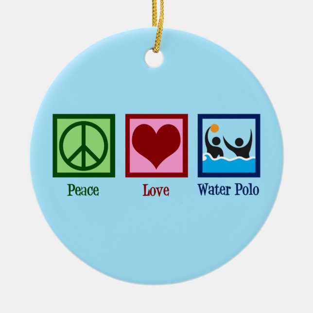 Décoration En Céramique Peace Love Water Polo (Devant)
