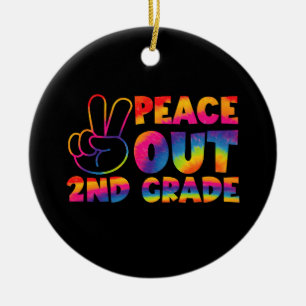 Décoration En Céramique Peace Out Tee de deuxième année teinture de Derniè