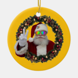 Décoration En Céramique Peace Santa Christmas Ornament
