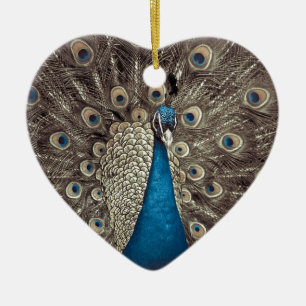 Décoration En Céramique Peacock bleu antique