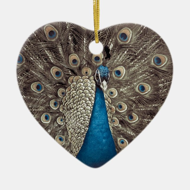 Décoration En Céramique Peacock bleu antique (Devant)