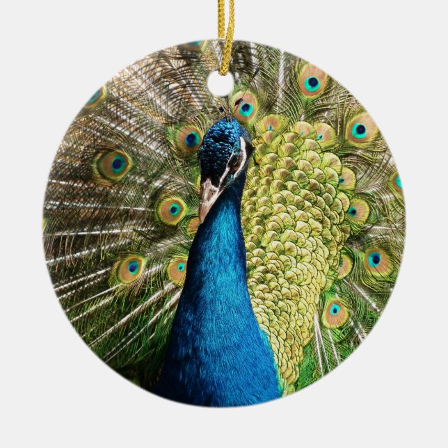 Décoration En Céramique Peacock Bleu brillant (Devant)