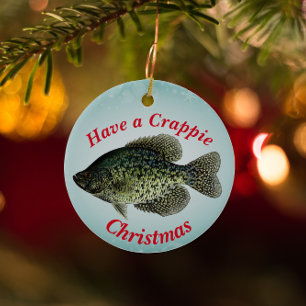 Décoration En Céramique Pêche amusante "Ayez un Noël merdique"