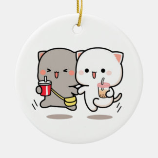 Décoration En Céramique Pêche au chat et goma muchi