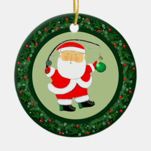 Décoration En Céramique Pêche Noël Collectif