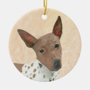 Décoration En Céramique Peinture américaine sans poil Terrier - Chien Art
