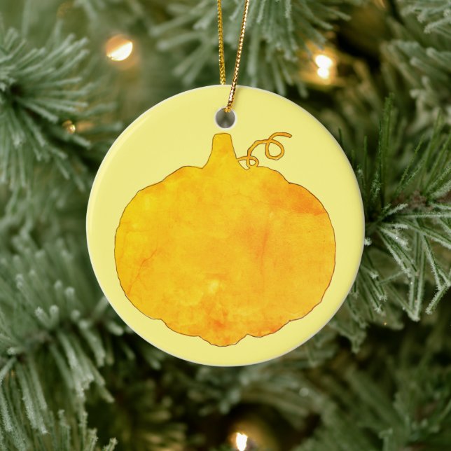 Décoration En Céramique Peinture aquarelle citrouille (Arbre)