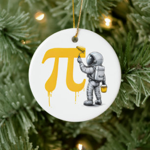 Décoration En Céramique Peinture d'astronaute cool Symbole Pi Jour de Pi