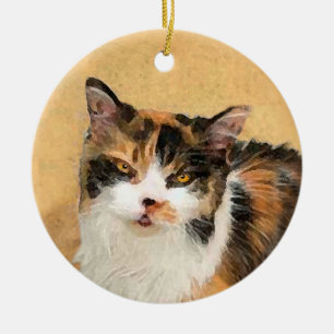 Décoration En Céramique Peinture de chat Calico - Cute Original Cat Art