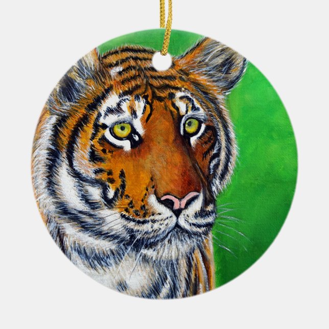Décoration En Céramique Peinture sur tigre (Devant)